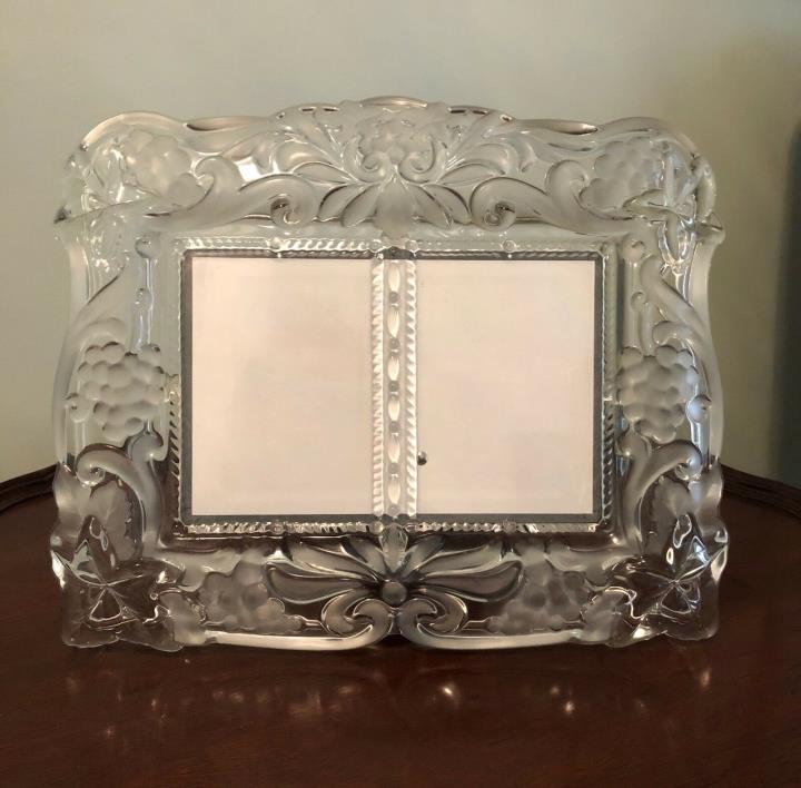 Mikasa Crystal Glass Double Picture Frame For Wedding, Anniversary, Graduation