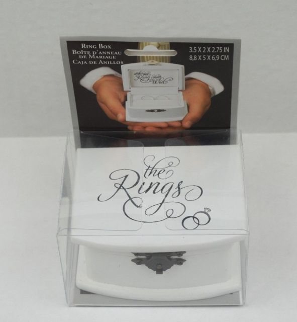 The Rings White Wooden Ring Box NWT Wedding Lillian Rose
