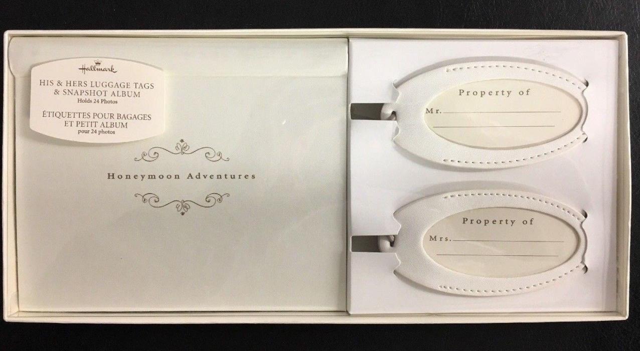 Perfect Hallmark Wedding Gift - Honeymoon Photo Album & Luggage Tags Bride Groom