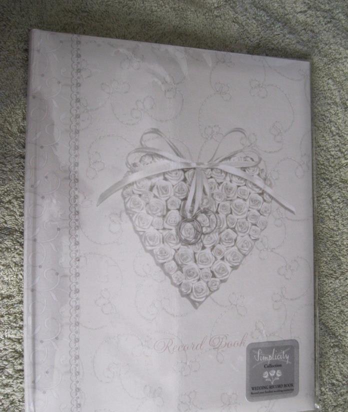 Simplicity Wedding Record Book.  White with Heart