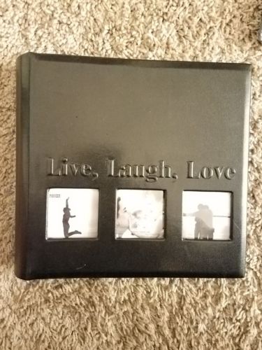 leather picture album holds 200 pics 4x6 live, laugh, love
