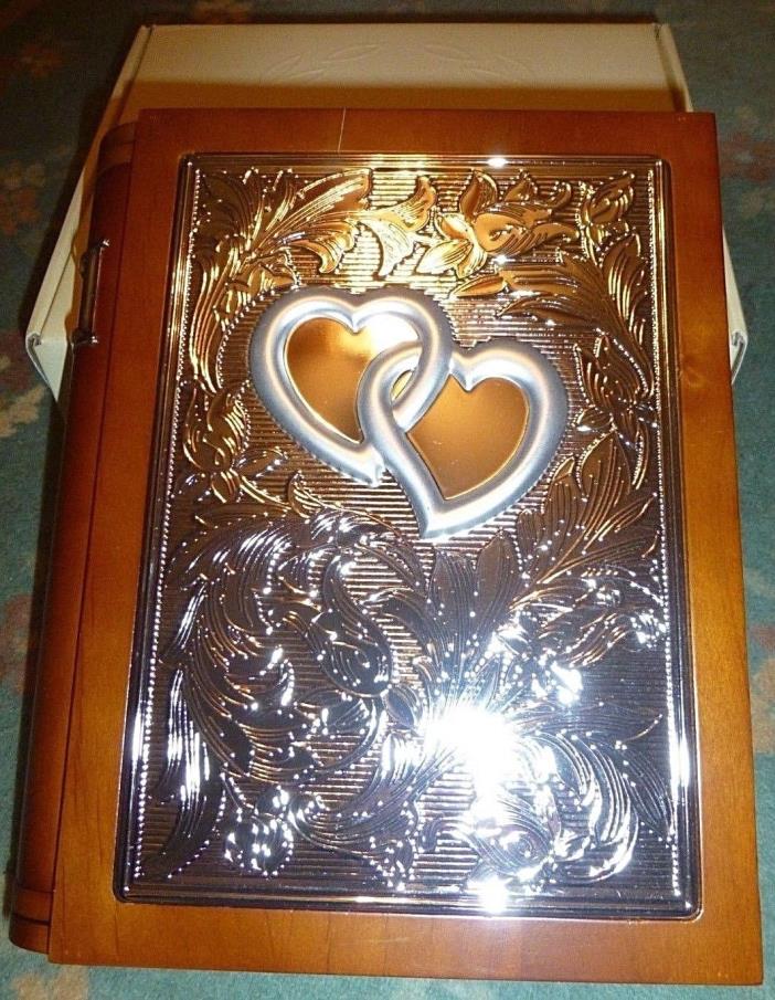 Lenox Wedding Promises Photo Album Silver Plated w/ Hearts Book Shelf 4x6 / 160