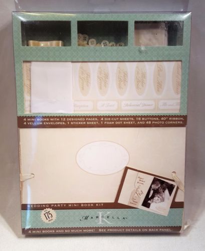 Marcella Mini Scrapbook Kit Wedding Party Gifts Set of 4 DIY Personalize New