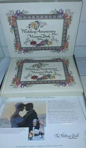 Our Wedding Anniversary Memory Book Album Scrapbook Floral Talus Vtg Marriage