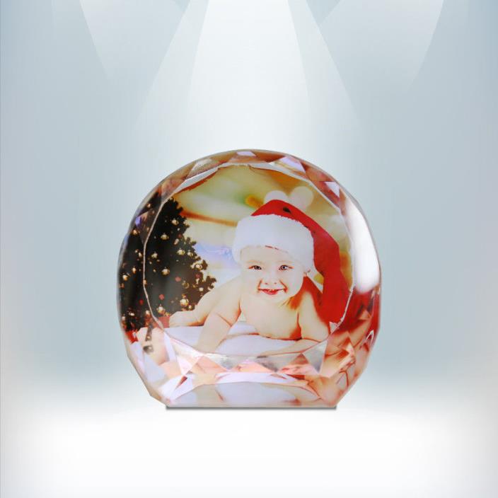Crystal Photo Round - Personalized Custom Christmas Gift
