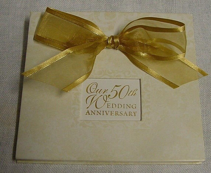 NEW NIB GIBSON OUR 50th WEDDING ANNIVERSARY PHOTO ALBUM BOOK RIBBON DELUXE
