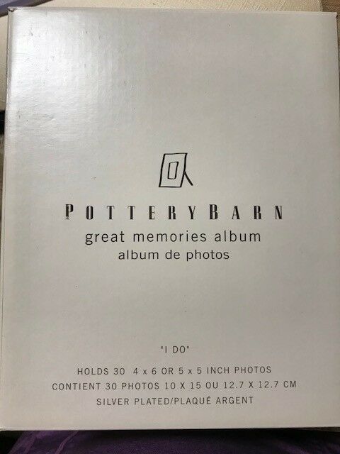 Pottery Barn Great Memories I Do Album Silver Plated 30 pages wedding gift class
