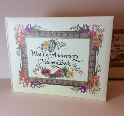 Our Wedding Anniversary Memory Book Album Scrapbook Floral Talus Vtg Marriage