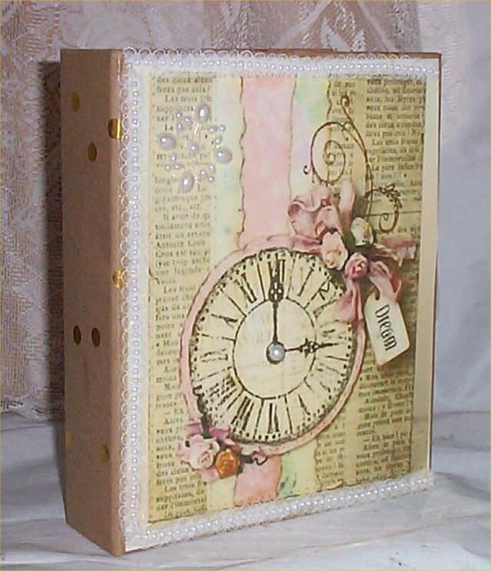 Chic Pearl Wedding Album Shabby Decor 4x6 Pictures Cottage Victorian #2