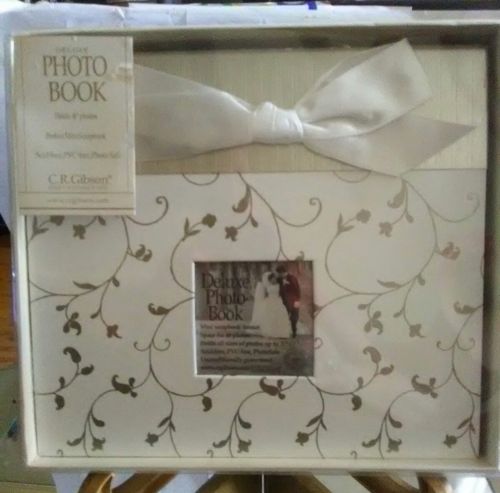 New C.R. Gibson Love & Cherish Deluxe Photo Book WP84-3516 Wedding White/ Gold
