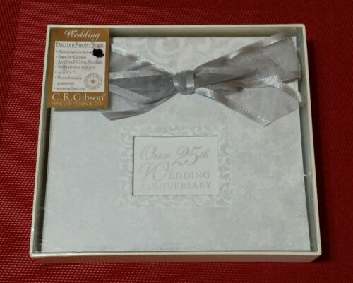 C.R. Gibson Deluxe Photo Book Our 25th Wedding Anniversary Photo Album Silver