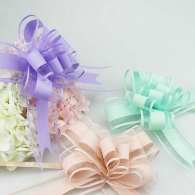 10x Cute Pull Bow Flower Ribbons Wedding Festival Party Gift Wrap Car Door Decor