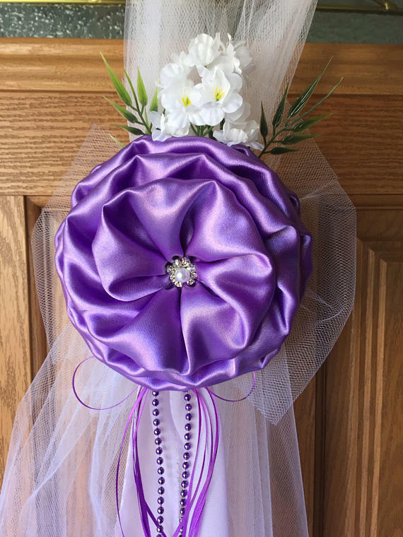 SET OF 6 Lilac Lavender Pew Bows, Chair Bows,  Arch,  Aisle, Table, Purple