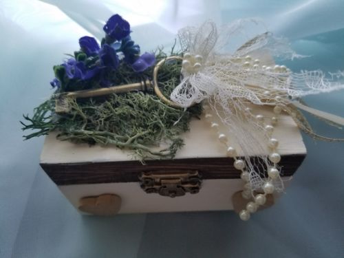 Bride & Groom Ring Bearer Box Trunk Ivory  Wedding Ring Bearer Pillow Altern.