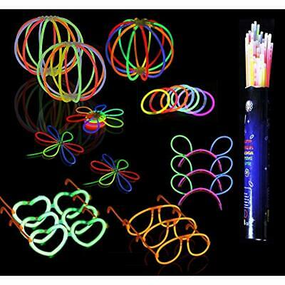 Glow Sticks Party Favor-Including 100 Assorted Color Glowsticks,6 Pairs Of ,3