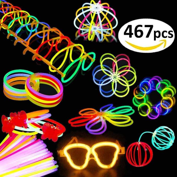 200 Glow Sticks 467Pcs Glow Party Favors for Kids/Adults: 200 Glowsticks Party P