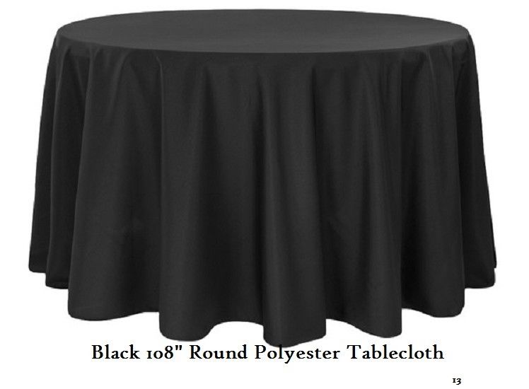 Lot Sale Black Tablecloths &Napkins, Gold Sashes & Napkin Rings