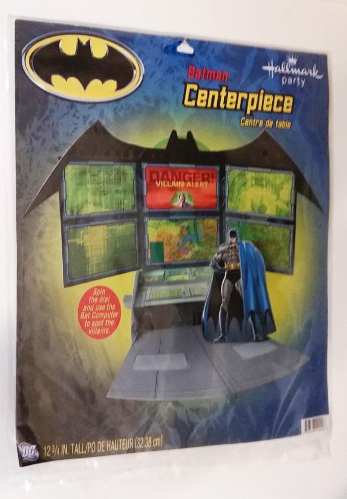 NEW Lot of 3 HALLMARK BATMAN Birthday Party Items CENTERPIECE Banner TABLE COVER