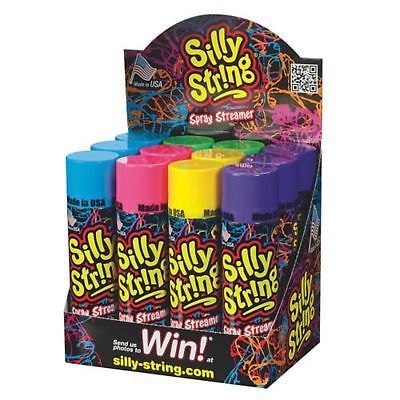Silly String Spray Streamer (Assorted Colors) (Pack of 12)(3 Oz cans) Standard
