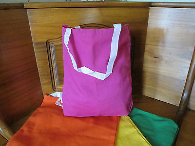 *CLEARANCE* 6 NEON Colored CANVAS TOTE BAGS party bags supplies beach wedding