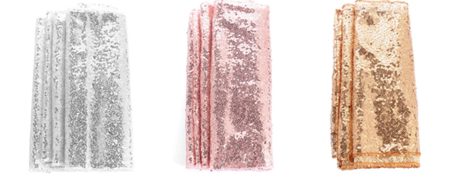 Sequin Table Runners Wholesale Lot Gold/Silver/Rose 30x275cm (quantity of 140)