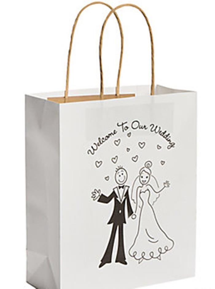 36 Happy Couple Black White Welcome to Our Wedding Gift Bags, NEW D-5