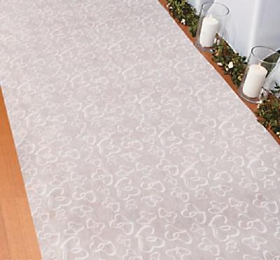 Wedding Aisle Runner Marriage Ceremony White Bridal Carpet Hearts Design 100ft