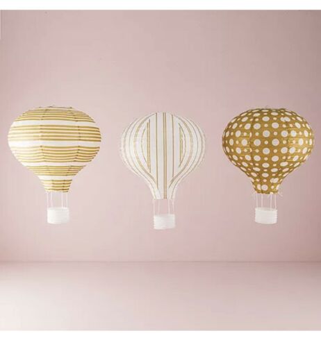 4 NEW Gold White Hot Air Balloon Lanterns Wedding Party Decorations Q27112