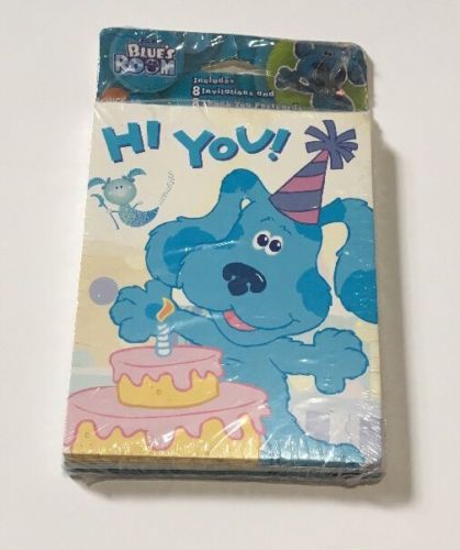 BLUES CLUES PARTY 8 INVITATIONS & AND 8 THANK YOU NOTES PARTY SUPPLIES NIP KIDS