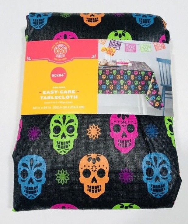 Day of The Dead Tablecloth Table Cover Party Decoration Sugar Skull 60
