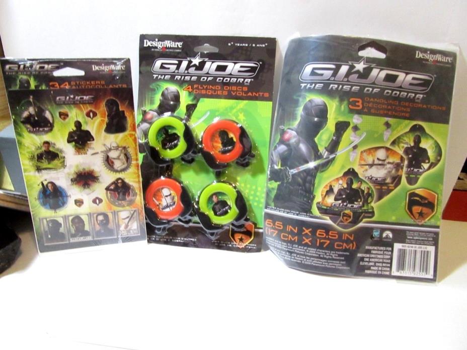 GI JOE LOT THEME PARTY FAVORS STICKERS DANGLING HANGING DECORATION FLYING DISCS