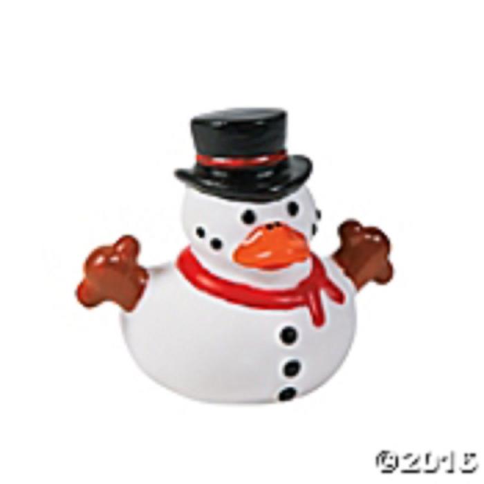 Set of 12 Snowmen Rubber Ducks White Snowmen Duckies