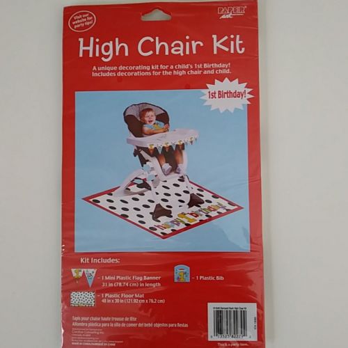 1st Birthday Party High Chair Decorating Kit Banner Floor Mat Bib Decorations