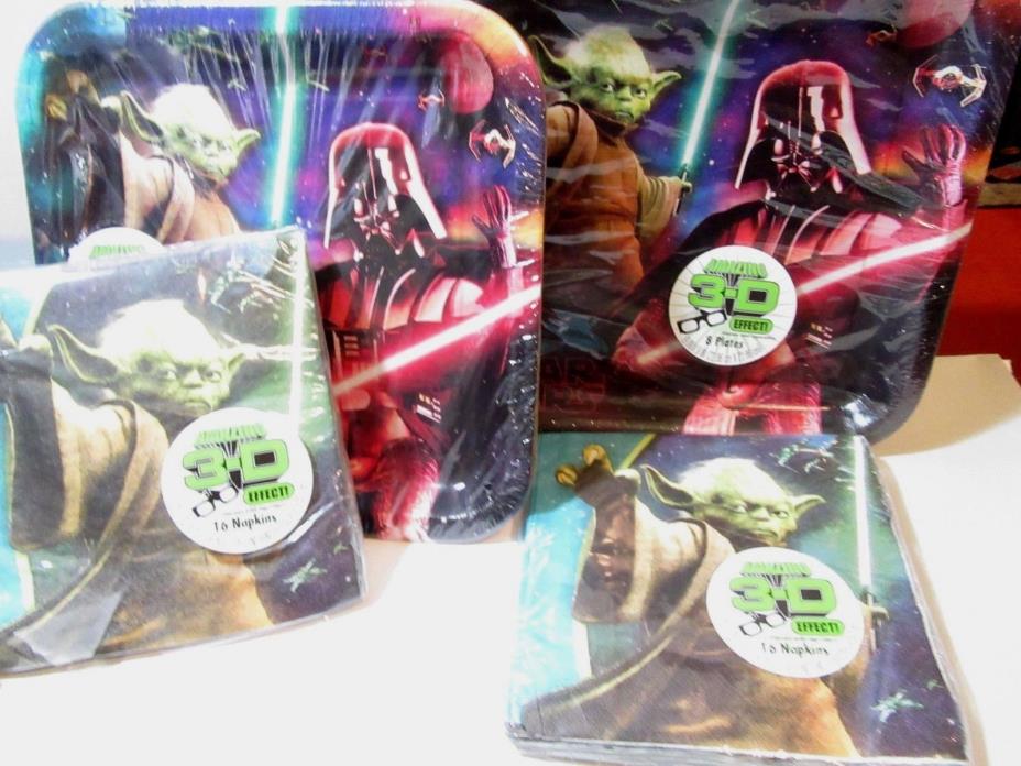 LOT OF TWO SETS STAR WARS PLATES AND NAPKINS 2009 SEALED HALLMARK PARTY EXPRESS