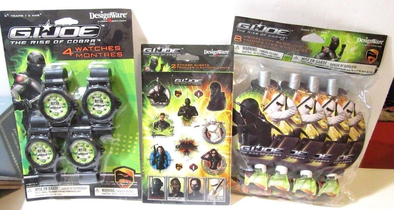 GI JOE LOT PARTY FAVORS STICKERS BLOW-OUTS FAUX WATCHES THE RISE OF COBRA