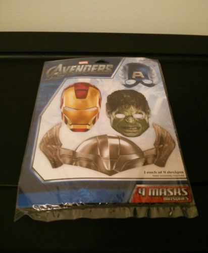 MARVEL AVENGERS BIRTHDAY PARTY THEME MASKS (4 TOTAL) DIFF DESIGN HALLMARK PARTY