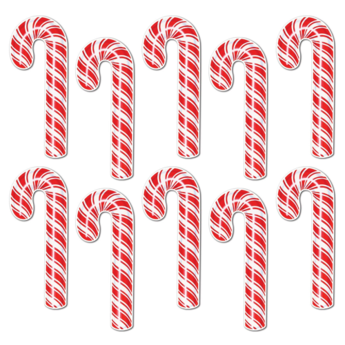 Beistle 10-Pack Mini Candy Cane Cutouts, 7-1/2-Inch 22032