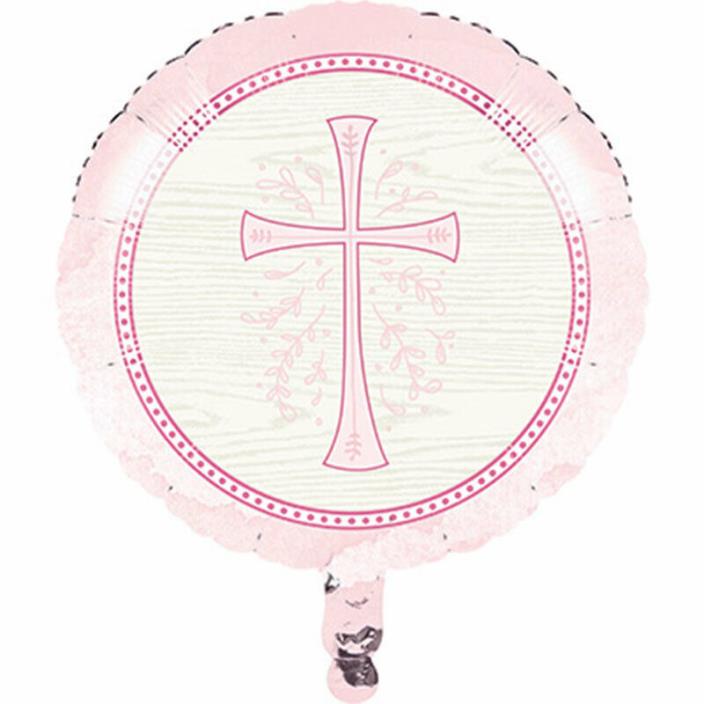 Religious Church Party Supplies PINK CROSS DIVINITY BALLOON DECORATION