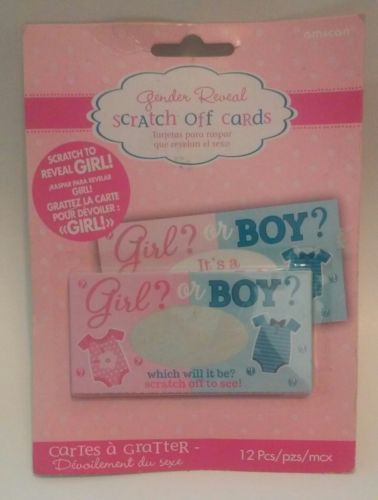 Gender Reveal Scratch Off Cards 12 in a Package (reveal It's A Girl)  New