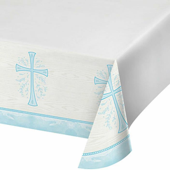 Religious Church Party Supplies BLUE CROSS DIVINITY PLASTIC TABLECOVER