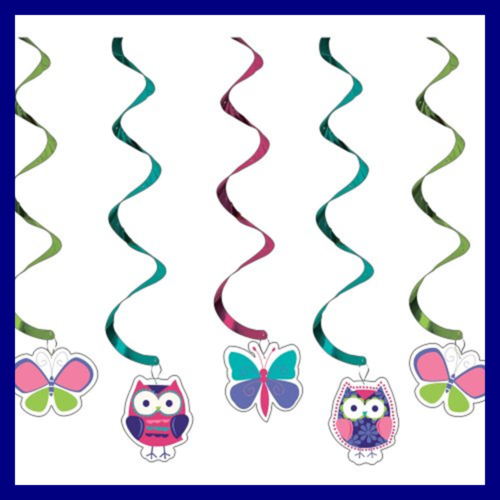 5 Ct Dizzy Danglers Hanging Party Decorations Owl Pal 035624 PARTY MULTICOLOR