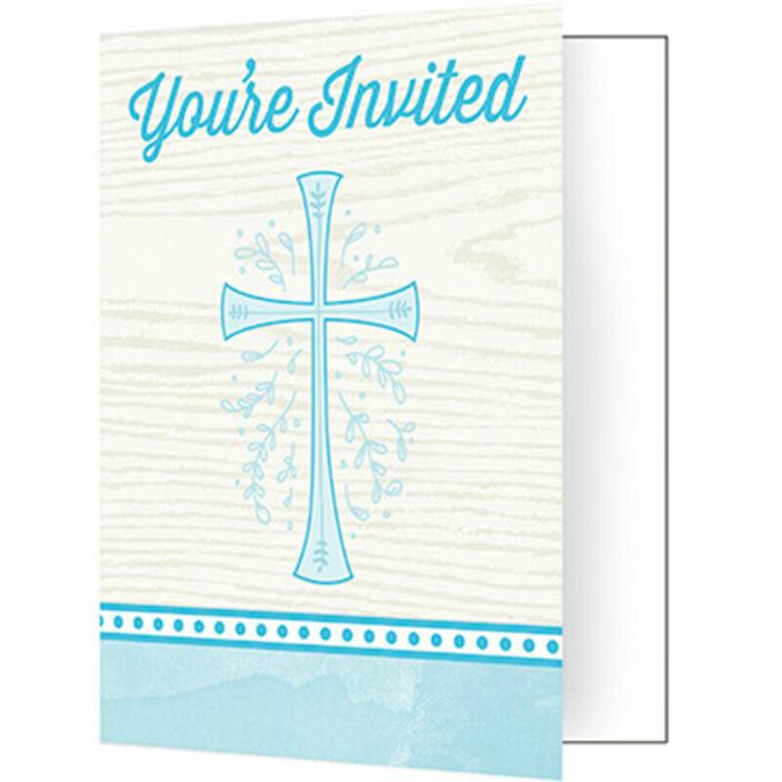 Religious Church Party Supplies BLUE CROSS DIVINITY INVITATION INVITE CARDS