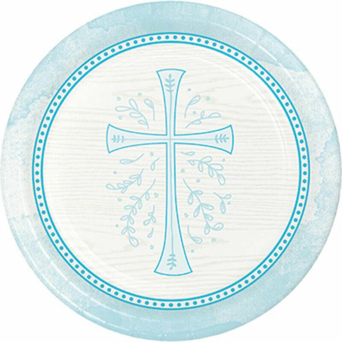Religious Church Party Supplies BLUE CROSS DIVINITY LUNCH DINNER PLATES