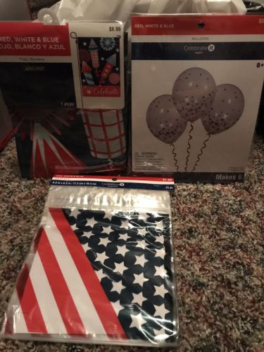 Patriotic Party Supplies, 4th Of July, Americana, Balloons, Flag, Gift Bags