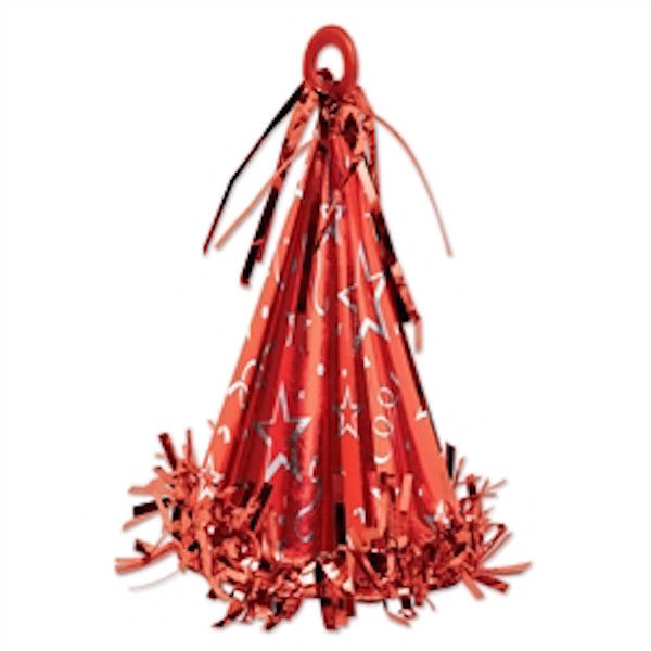 Beistle 50803 RED Cone Party Hat Balloon Weight, 6-Ounce