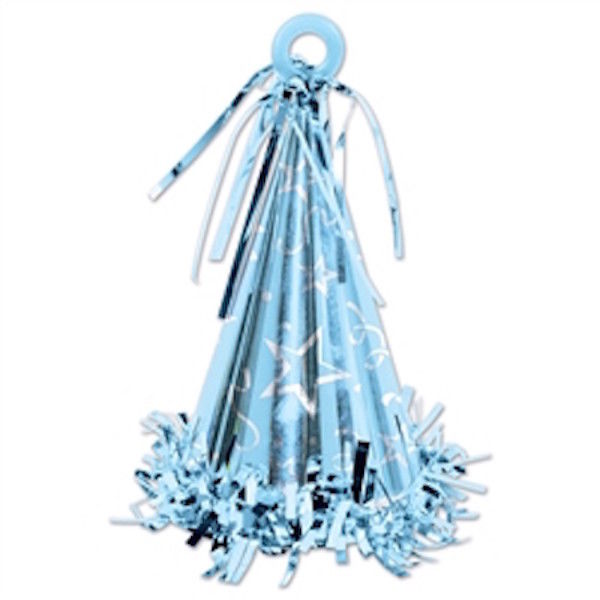 Beistle 50803 Lt Blue Cone Party Hat Balloon Weight, 6-Ounce