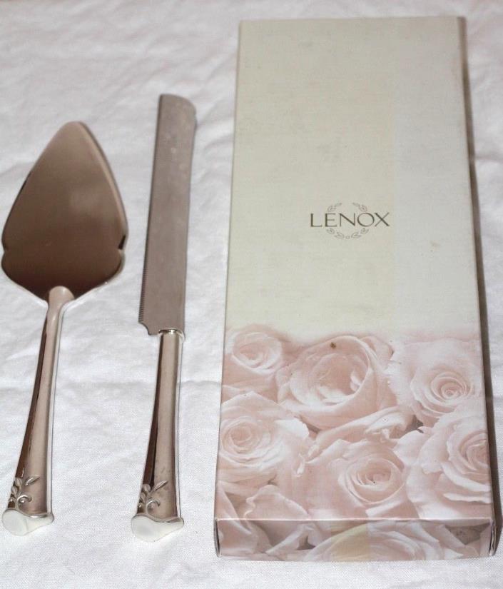 Lenox Wedding Opal Innocence Cake Knife and Server with Box