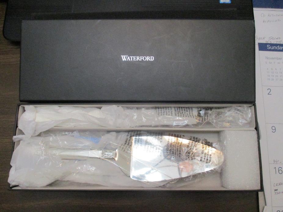 WATERFORD LIS DIAMOND SILVER BRIDAL KNIFE SERVER  MINT IN BOX AND WRAPPED