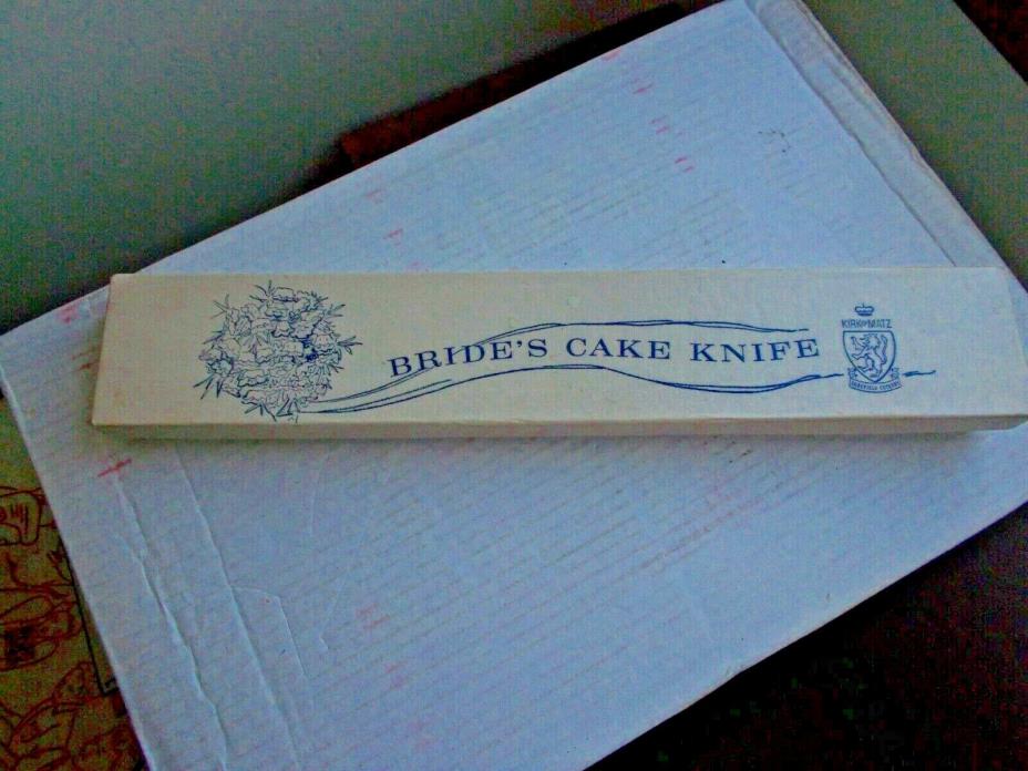 Vintage Kirk & Matz Sheffield England Bride's Cake Knife in Original Box