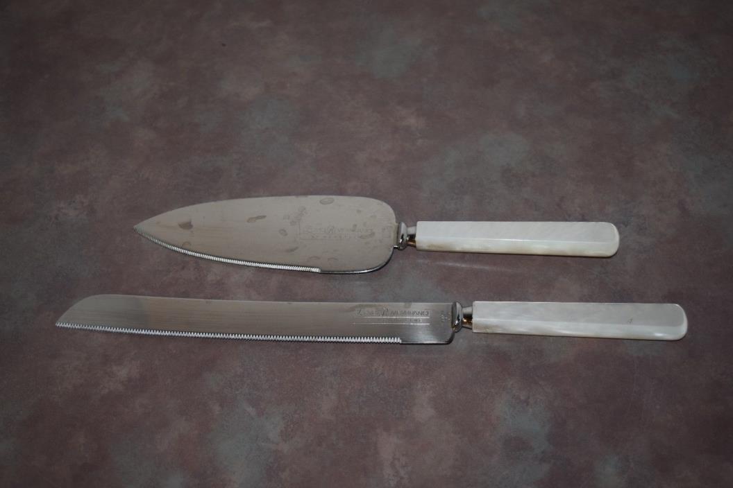 Vintage Love's Remembrance By Heartline Pearl Handle Knife And Server Set